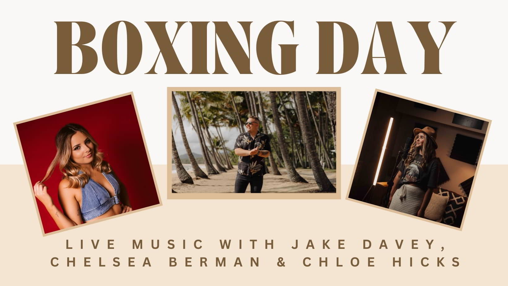 Live Music with Jake Davey, Chelsea Berman and Chloe Hicks